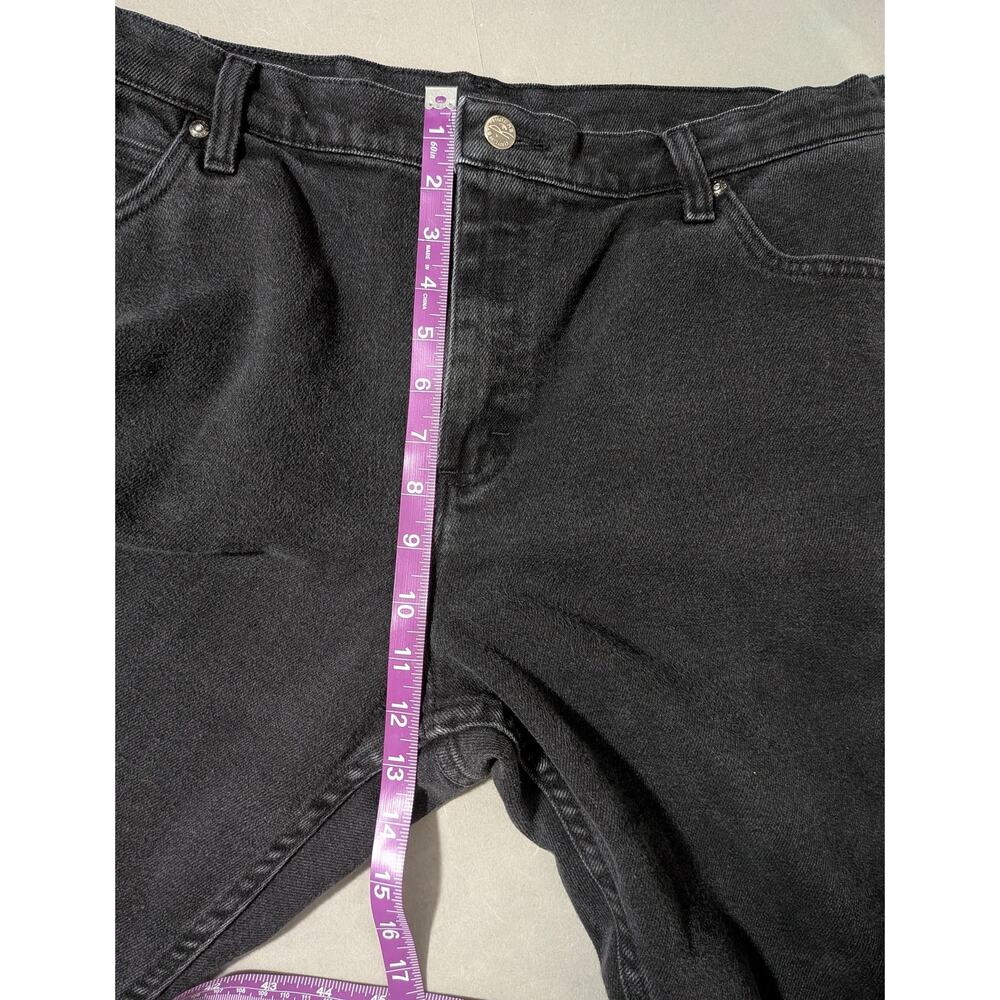 Vintage 90s Riders High Waisted Washed Black 18 Petite Mom Jeans - Picture 8 of 13